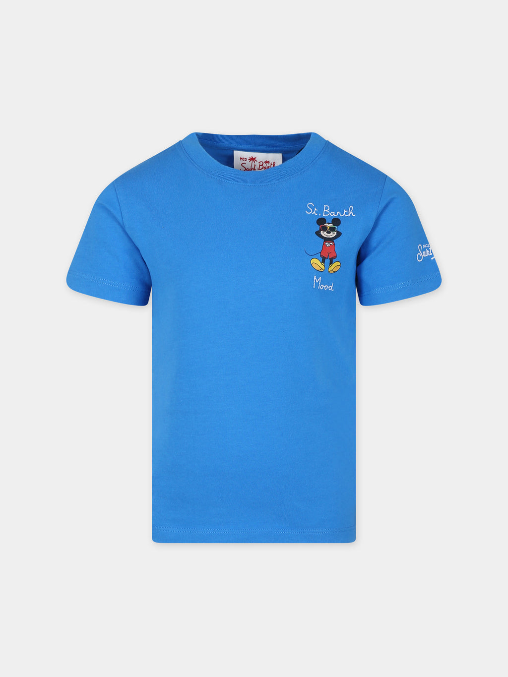 T-shirt blu per bambino con stampa Topolino